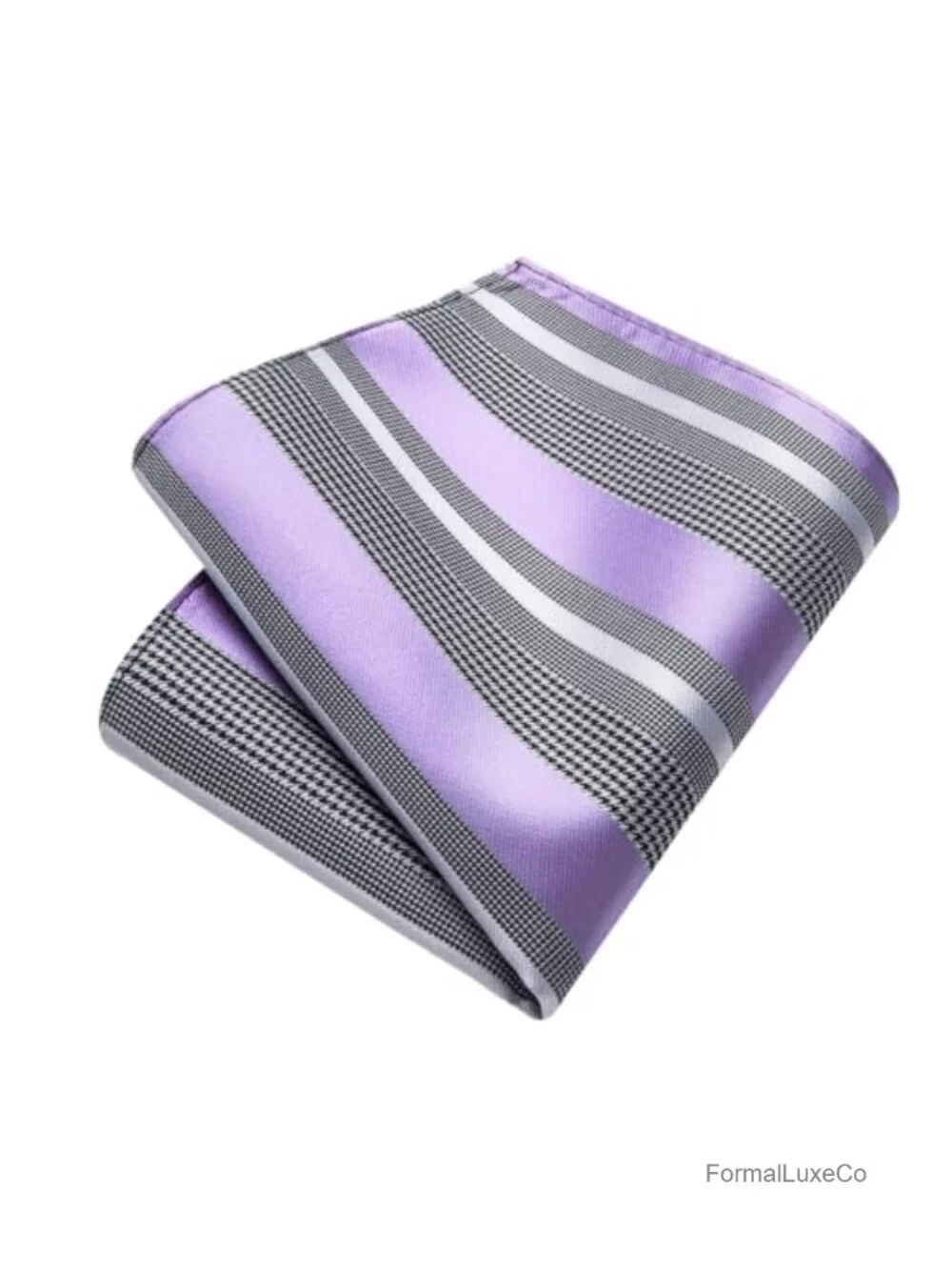 Men's Silk Blend Stripe Tie & Pocket Square Set Gift Box